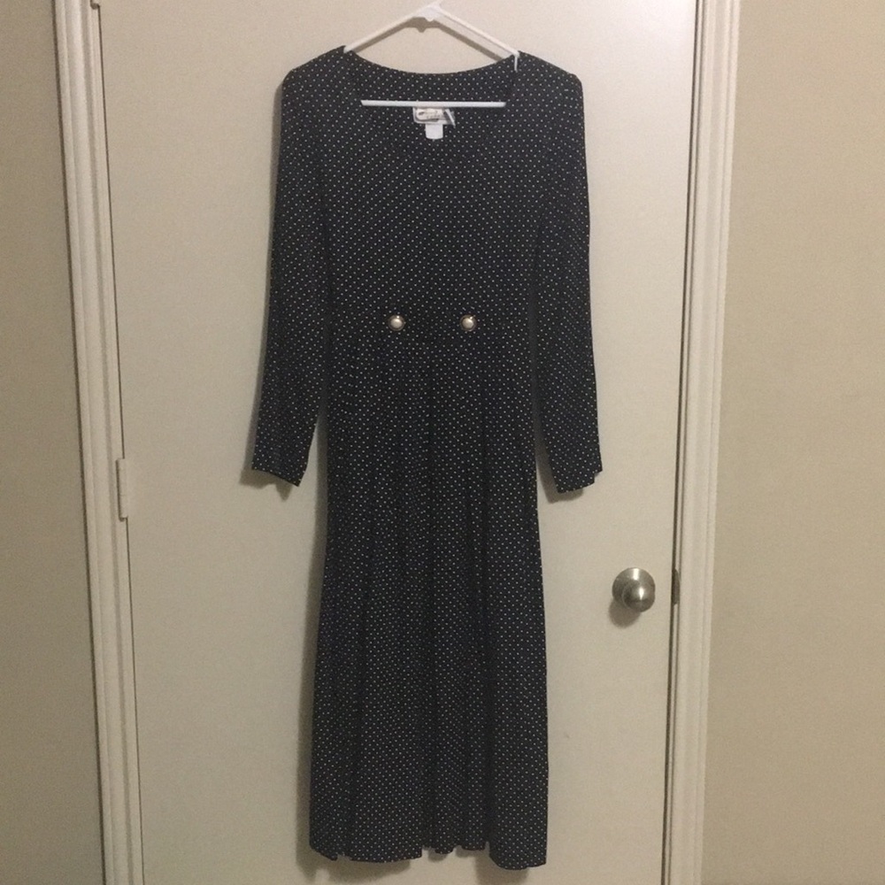 Old Money Black Polka Dot Dress